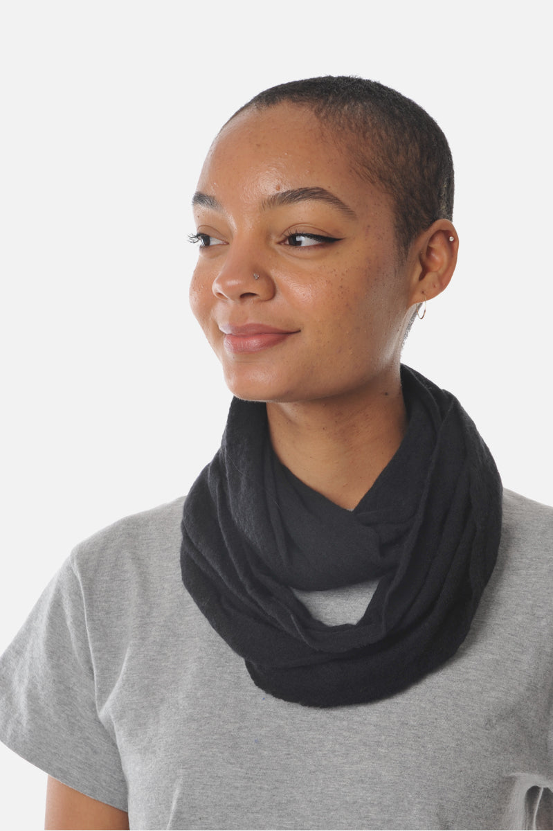 Botto Giuseppe Black Cashmere Tube Scarf