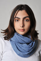 Thick Dusty Blue Cashmere Tube Scarf - Roztayger