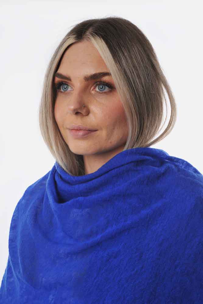 Bright Royal Blue cashmere stole - Roztayger