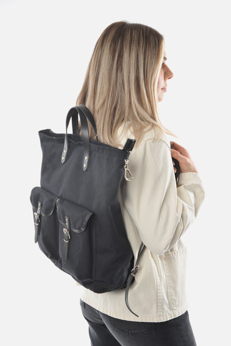 Zilla | Black Canvas Rucksack – Roztayger