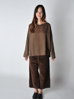 Coffee Velvet Short and Wide Trousers