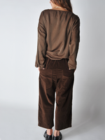 Coffee Velvet Short and Wide Trousers