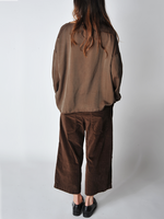 Coffee Velvet Short and Wide Trousers