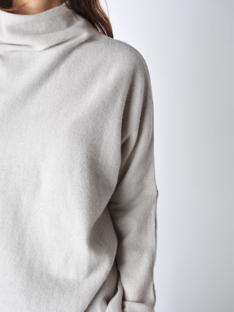 Fog Cashmere Funnel Neck Sweater