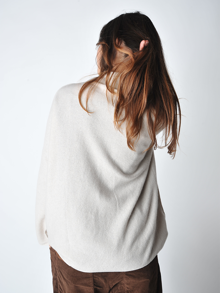 Fog Cashmere Funnel Neck Sweater