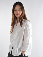 Milk Short Collar Shirt TC - Womens White Button Down Shirt - Roztayger