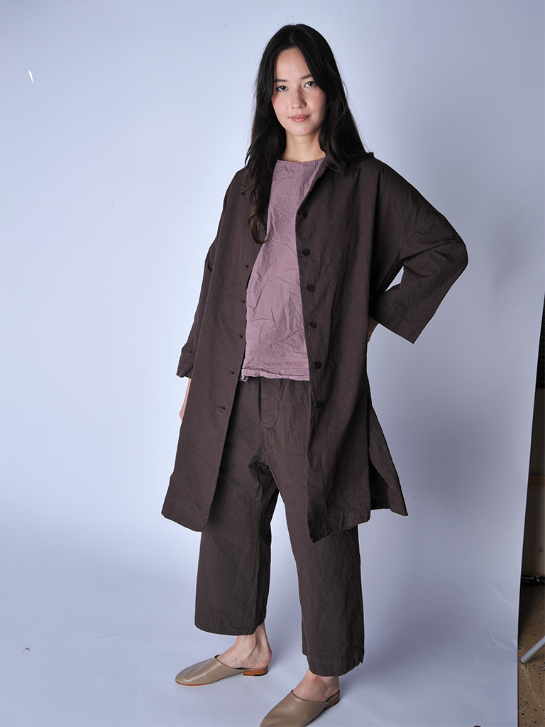 Grape Cotton Canvas  Easy Coat - Roztayger