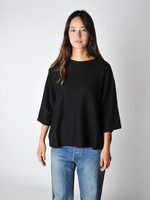 Black Oversized Kimono Sleeve Pullover