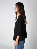 Black Oversized Kimono Sleeve Pullover