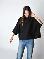 Black Oversized Kimono Sleeve Pullover