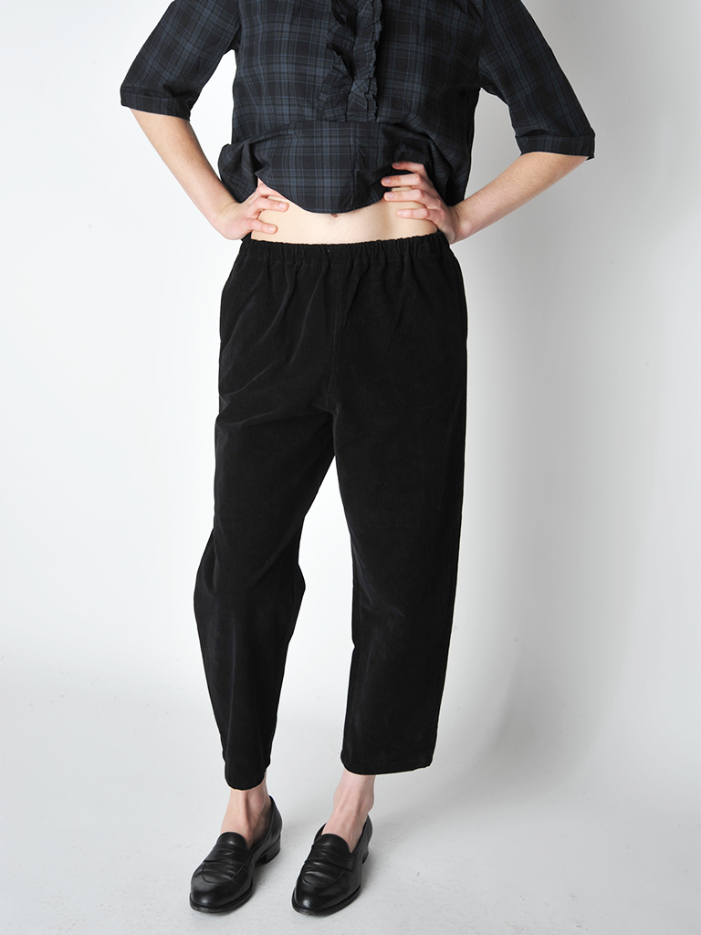 Black corduroy pull on pants