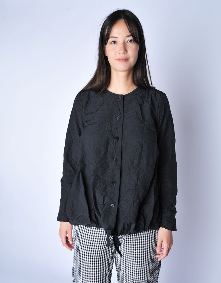 Black Crinkle Bomber Jacket - Roztayger