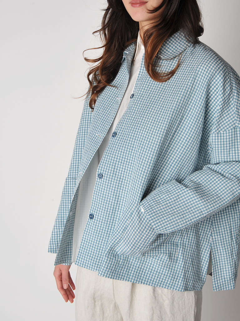 Sky Blue Check Loose Jacket