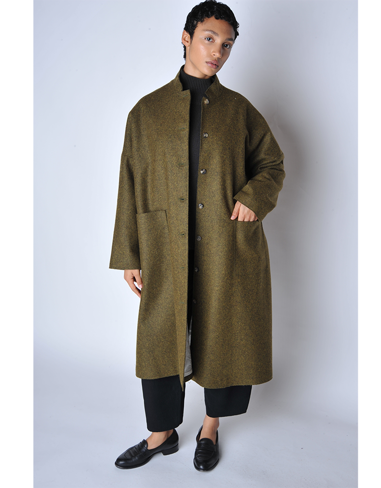 
                  
                    Forest Wool Felt Drop Shoulder Coat - Roztayger
                  
                