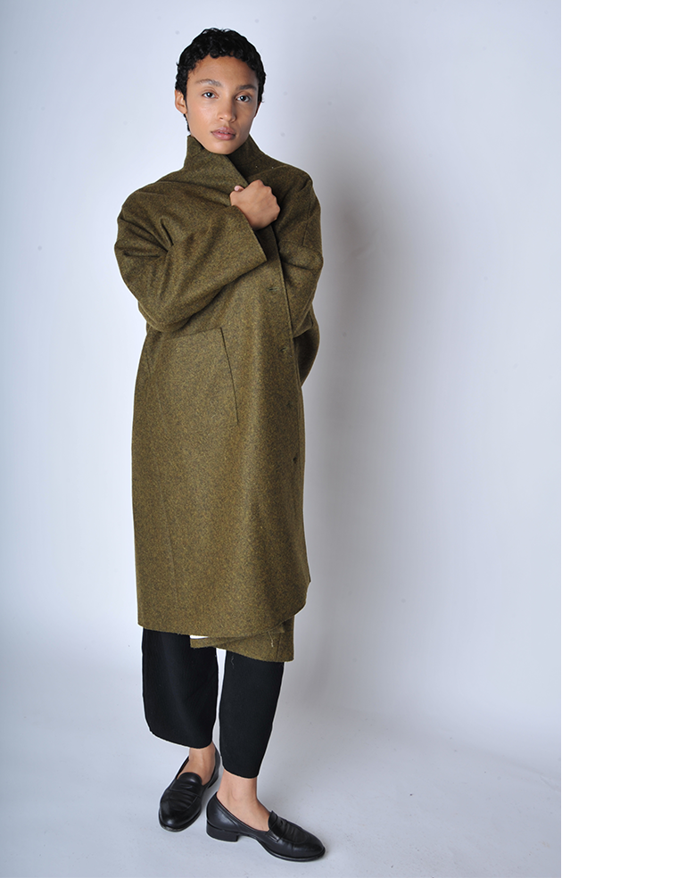 
                  
                    Forest Wool Felt Drop Shoulder Coat - Roztayger
                  
                