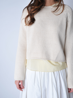 Milk Knit Crew Neck Chunky Knit Sweater