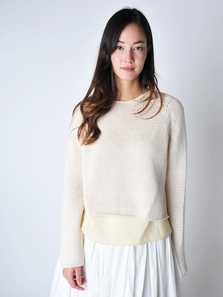 Milk Knit Crew Neck Chunky Knit Sweater