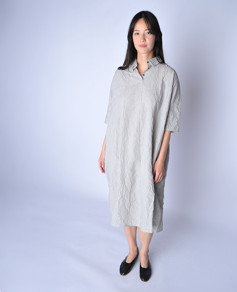 Cream and Black Tiny Striped Dress with Pocket - Roztayger