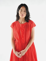 Pomegranate ruffle front front Dress - Roztayger
