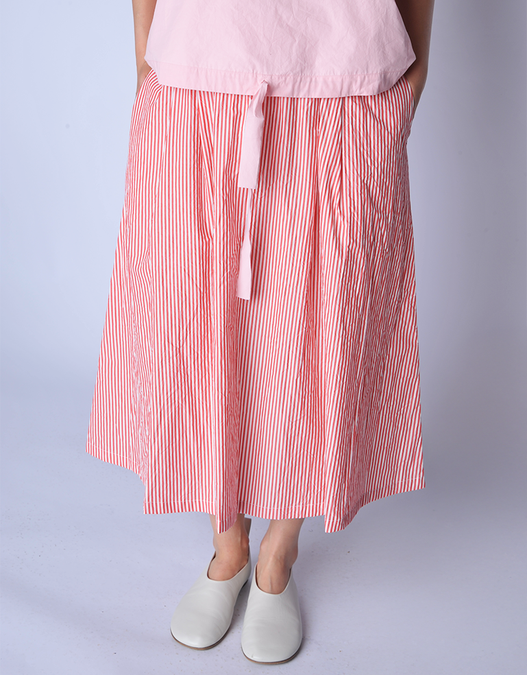 Pomegranite Striped Pull on Skirt - Roztayger