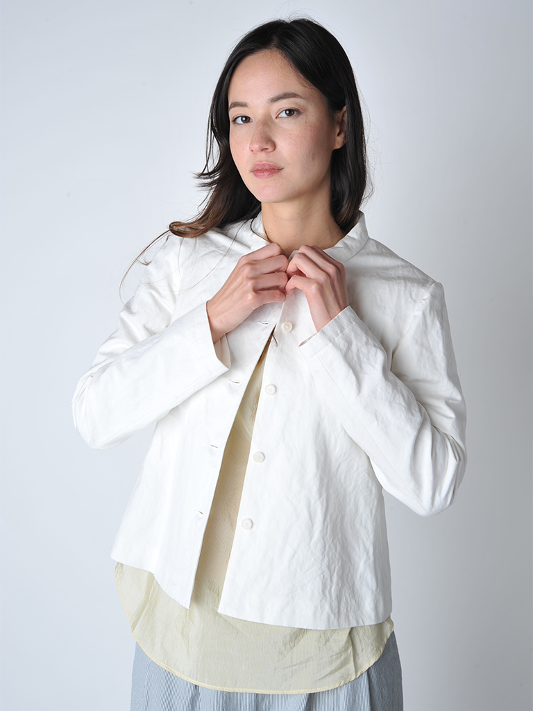 Milk White Linen Classic Jacket