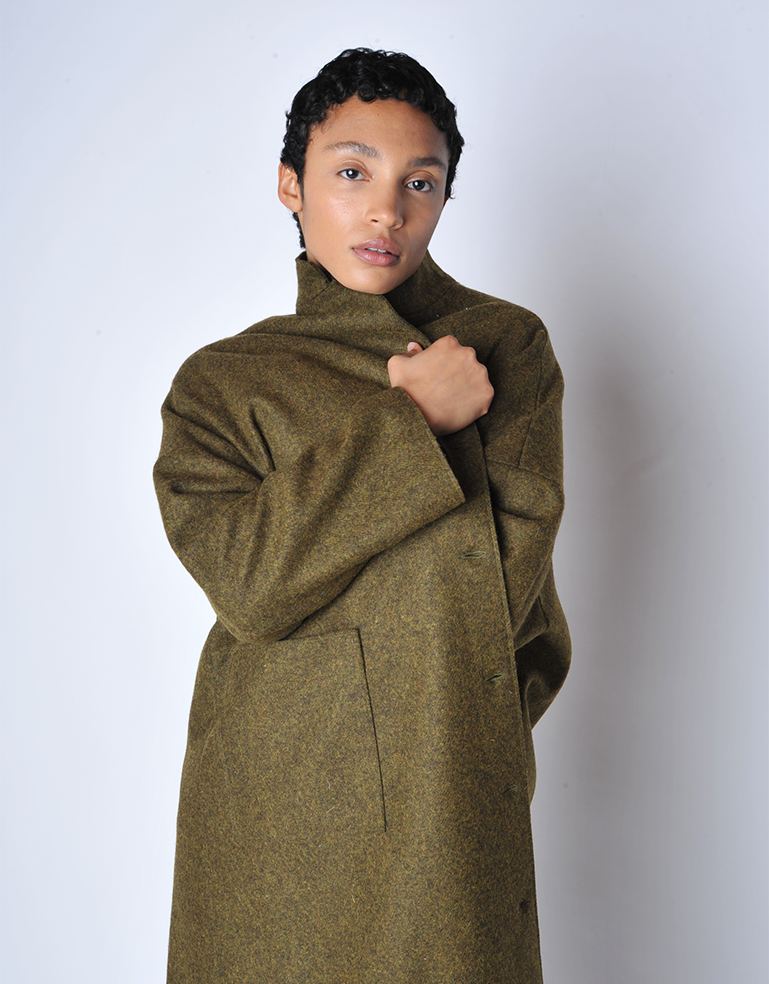 
                  
                    Forest Wool Felt Drop Shoulder Coat - Roztayger
                  
                