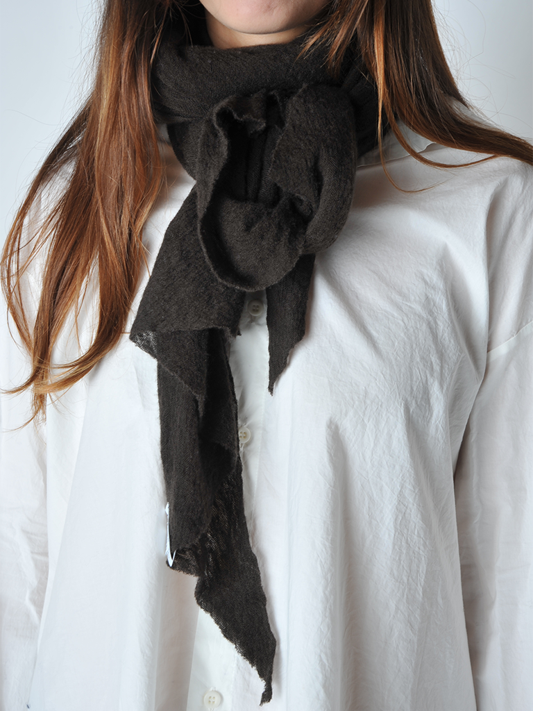 Dark Brown Diamond Classic Knit Cashmere Scarf