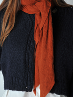 Vibrant Rust Diamond Classic Knit Cashmere Scarf