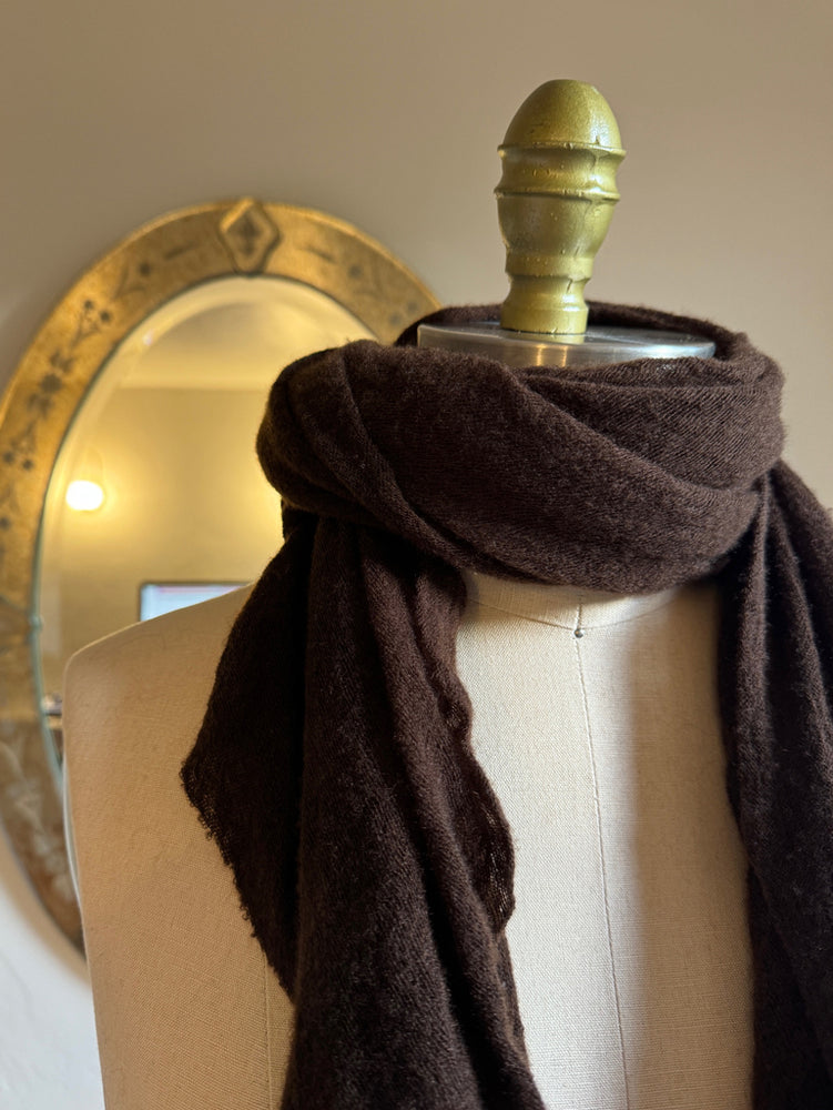 
                  
                    Dark Brown Diamond Classic Knit Cashmere Scarf - Roztayger
                  
                