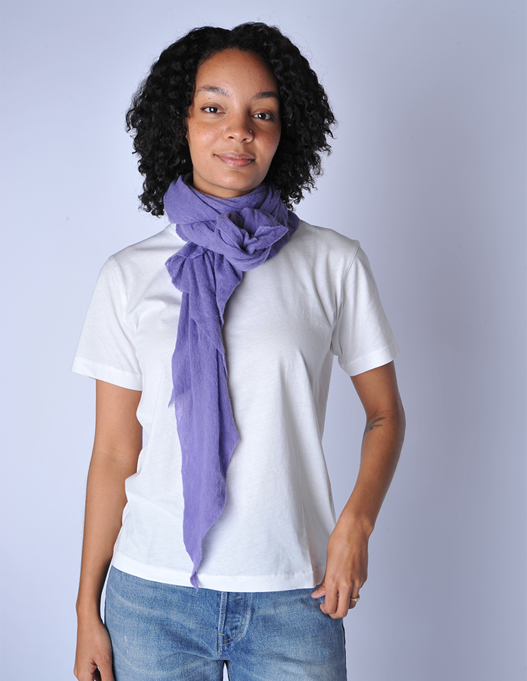 Lilac Diamond Classic Knit Cashmere Scarf - Roztayger