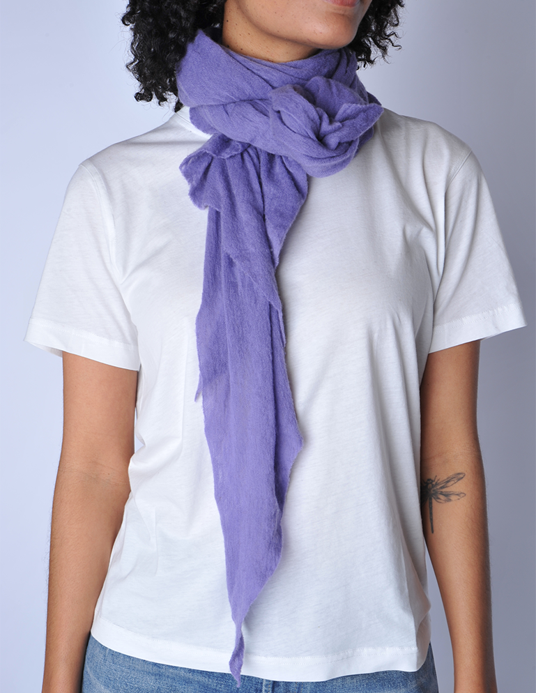 Lilac Diamond Classic Knit Cashmere Scarf - Roztayger