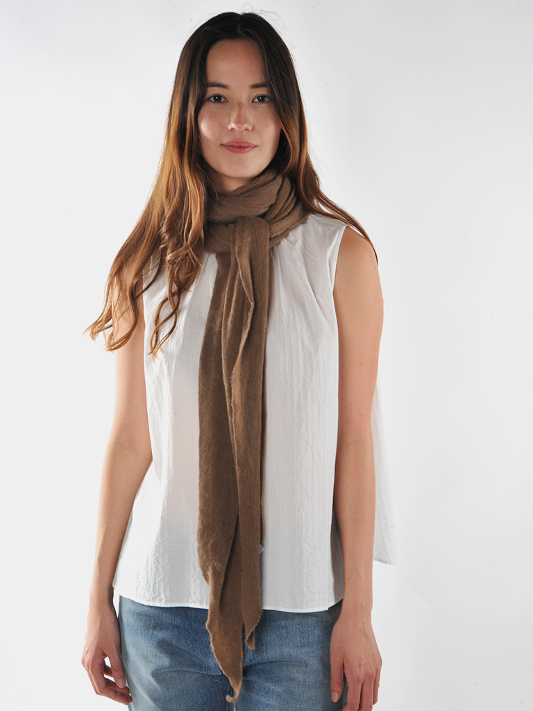 brown Classic Knit Diamond Scarf - Roztayger