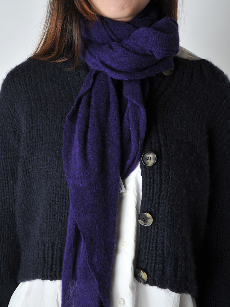 Purple Diamond Classic Knit Cashmere Scarf