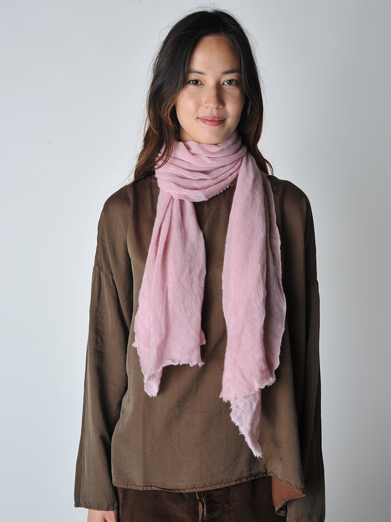 Dusty Pink Melange Knit Scarf