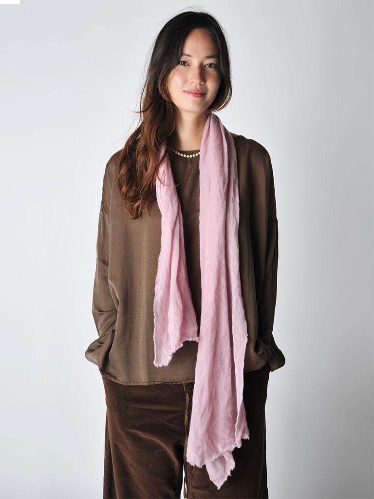 Dusty Pink Melange Knit Scarf