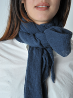 Denim Blue Diamond Classic Knit Cashmere Scarf