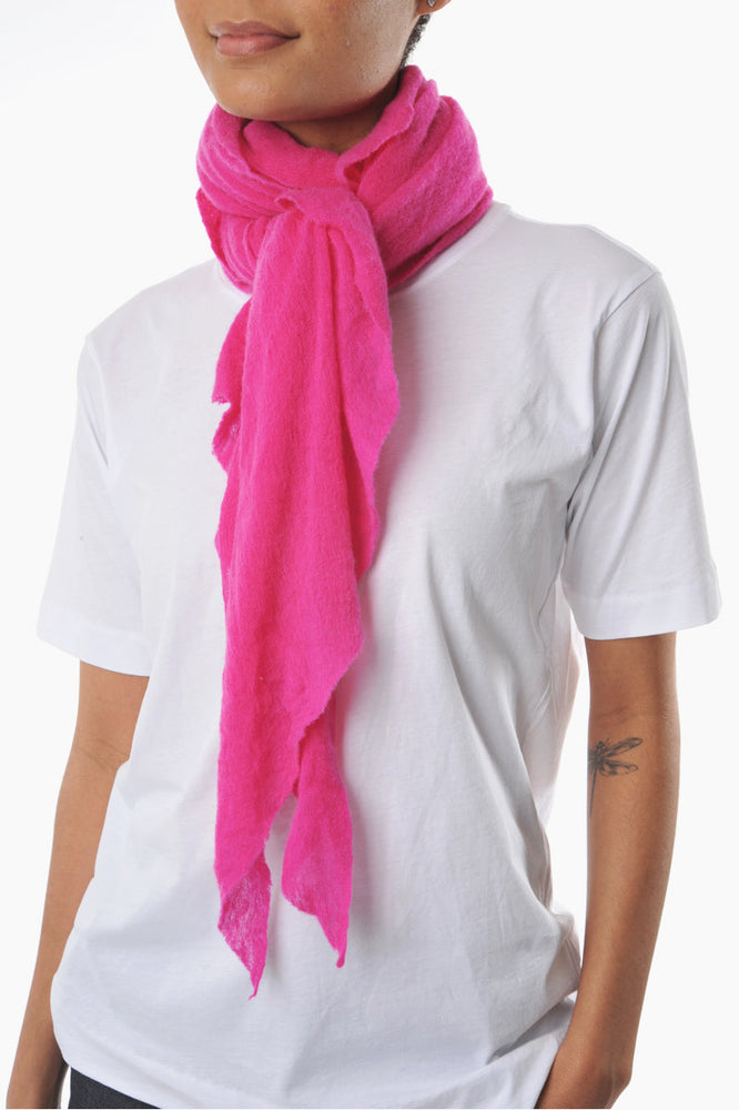 Fuschia Diamond Classic Knit Cashmere Scarf - Roztayger