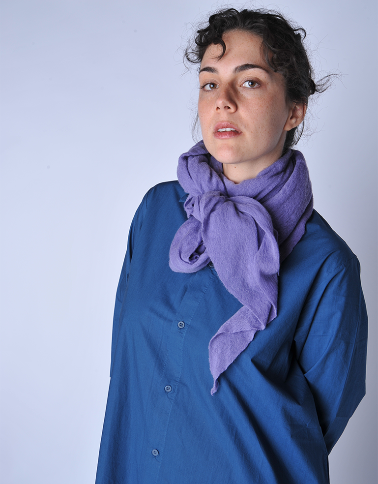 Lilac Diamond Classic Knit Cashmere Scarf - Roztayger