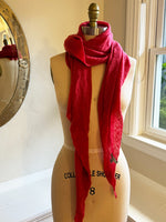 Deep Persimmon Diamond Classic Knit Cashmere Scarf - Roztayger