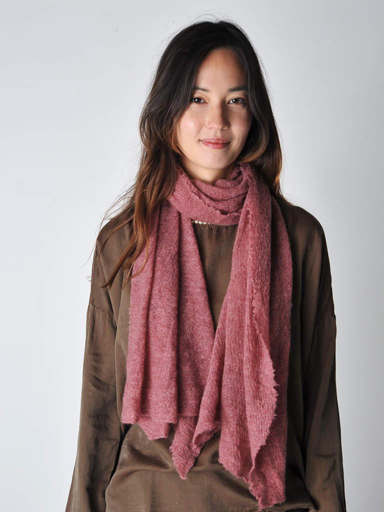 Deep Rose Melange Barre Knit Scarf