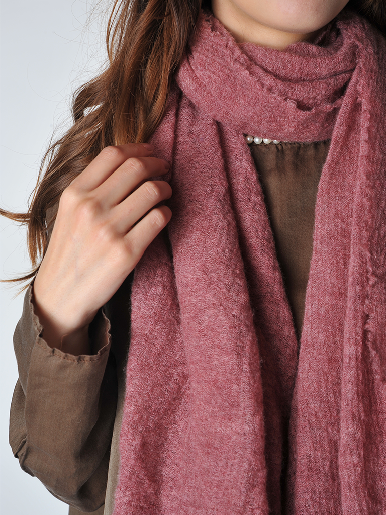 Deep Rose Melange Barre Knit Scarf