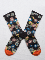 Black and Multi Color Floral Socks