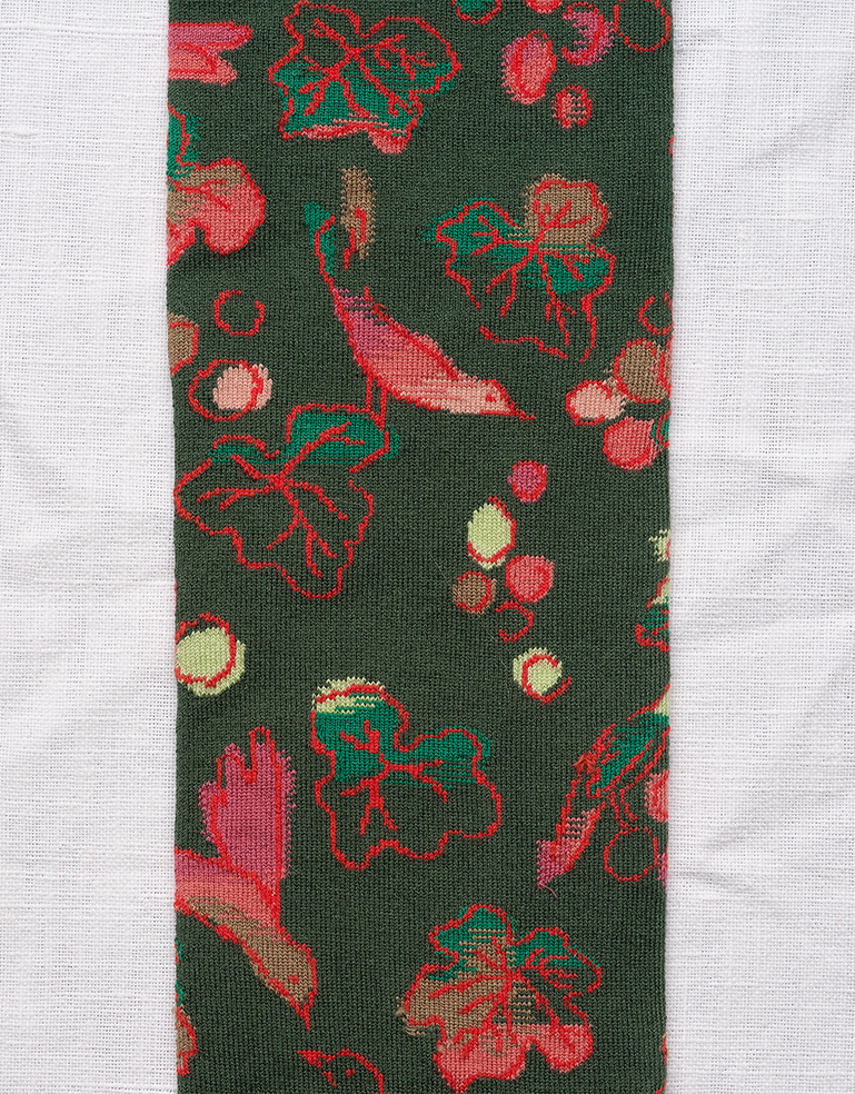 
                  
                    Deep Green Red Bird and Leave Mix Knee Socks - Roztayger
                  
                