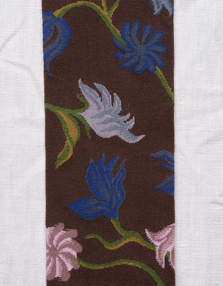 
                  
                    Deep Brown Floral Knee Socks - Roztayger
                  
                