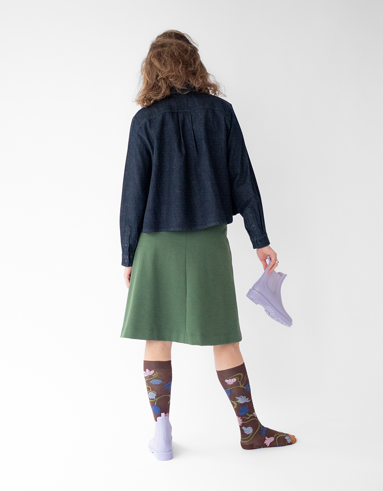 
                  
                    Deep Brown Floral Knee Socks - Roztayger
                  
                