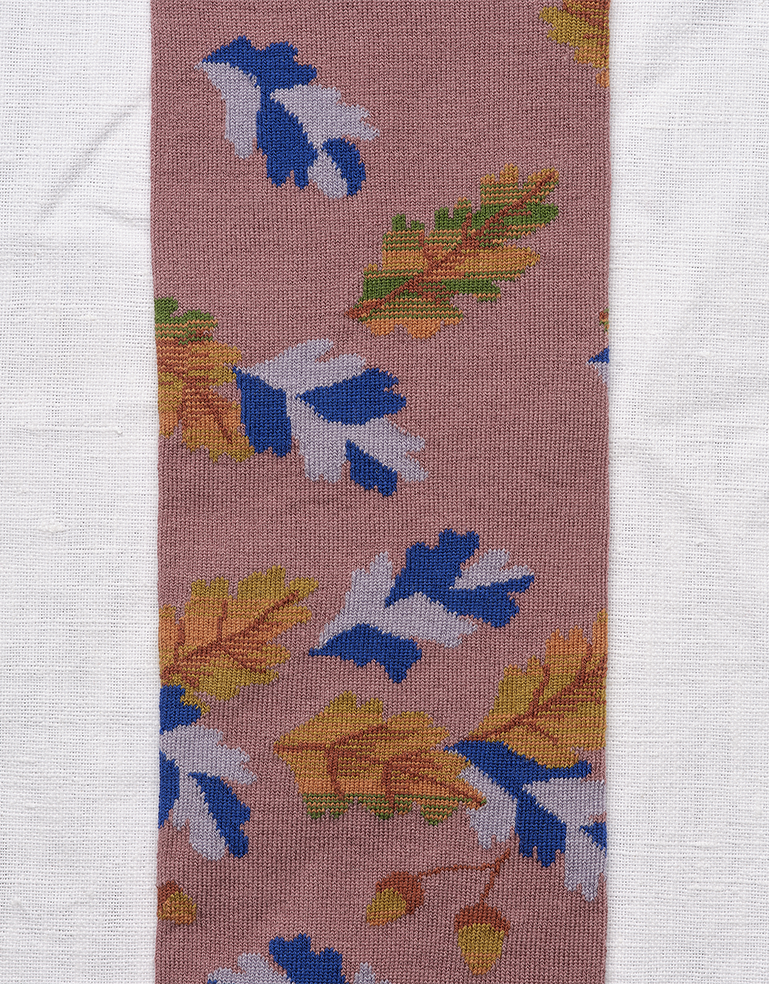 
                  
                    Deep Mauve Leaves Knee Socks - Roztayger
                  
                
