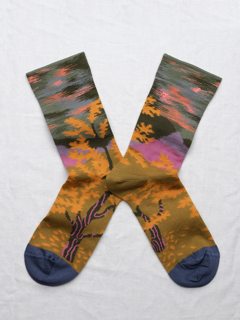 Tumeric Pastel Landcape Socks