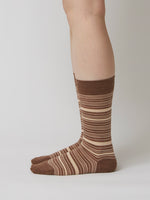 Brown Striped Socks - Roztayger