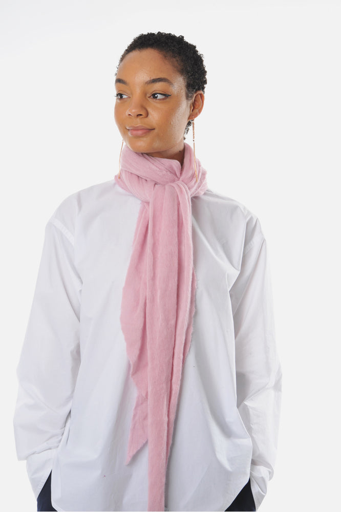 
                  
                    Dusty Pink Melange Knit Diamond Cashmere Scarf - Roztayger
                  
                