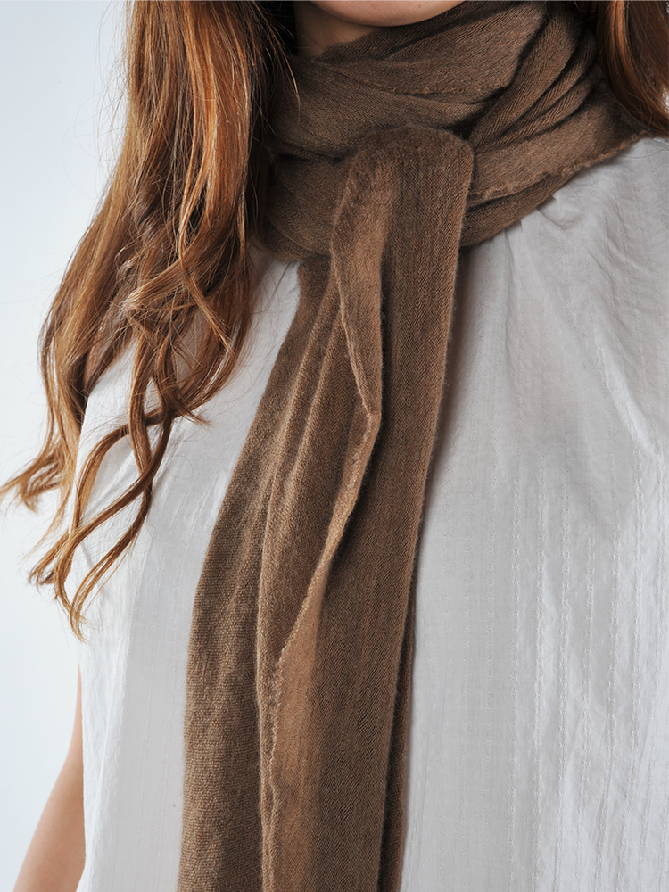 brown Classic Knit Diamond Scarf - Roztayger